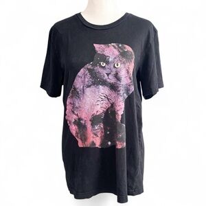 Threadless Cosmic Cat Graphic Tee Black Men’s Medium Shirt